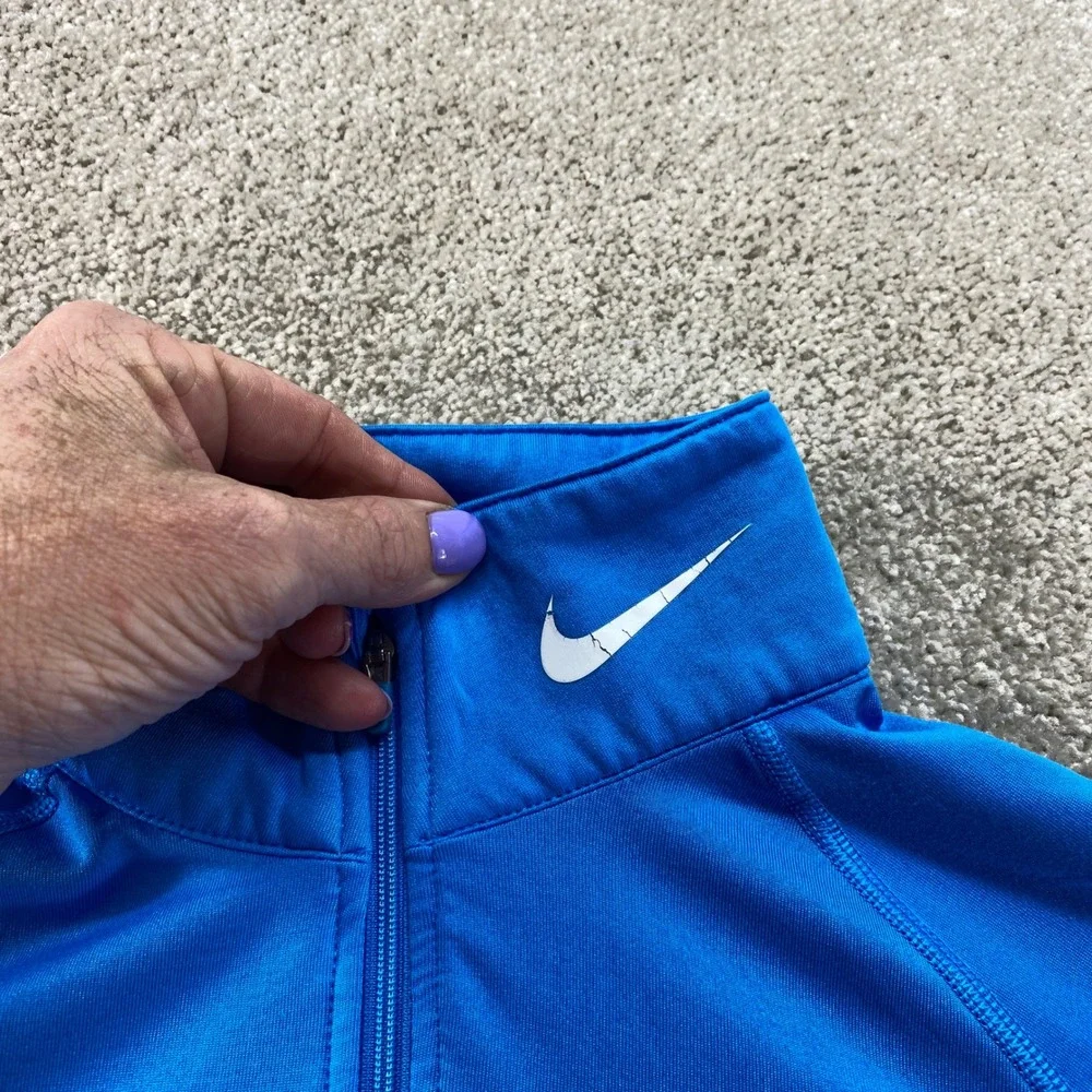 Nike Therma-FIT Training Top Womens Medium Blue Quarter Zip Pullover‎